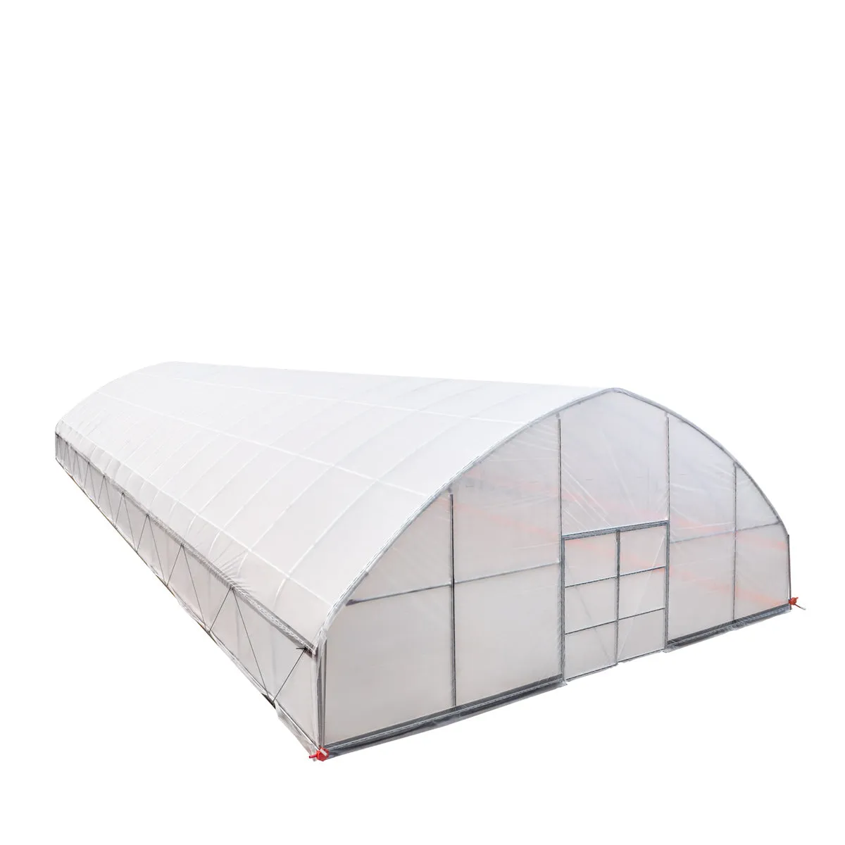 TMG Industrial 30’ x 80’ Tunnel Greenhouse Grow Tent w/6 Mil Clear EVA Plastic Film, Cold Frame, Hand Crank Roll-Up Sides, Peak Ceiling Roof, TMG-GH3080