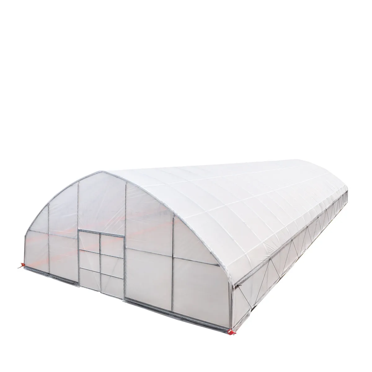 TMG Industrial 30’ x 80’ Tunnel Greenhouse Grow Tent w/6 Mil Clear EVA Plastic Film, Cold Frame, Hand Crank Roll-Up Sides, Peak Ceiling Roof, TMG-GH3080