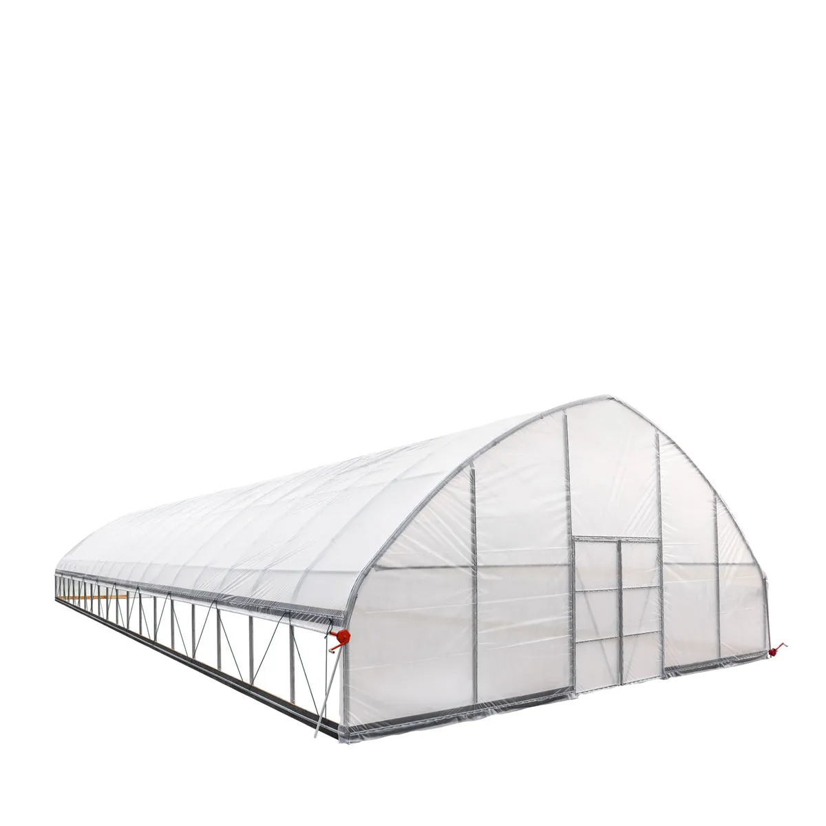 TMG Industrial 30’ x 80’ Tunnel Greenhouse Grow Tent w/6 Mil Clear EVA Plastic Film, Cold Frame, Hand Crank Roll-Up Sides, Peak Ceiling Roof, TMG-GH3080