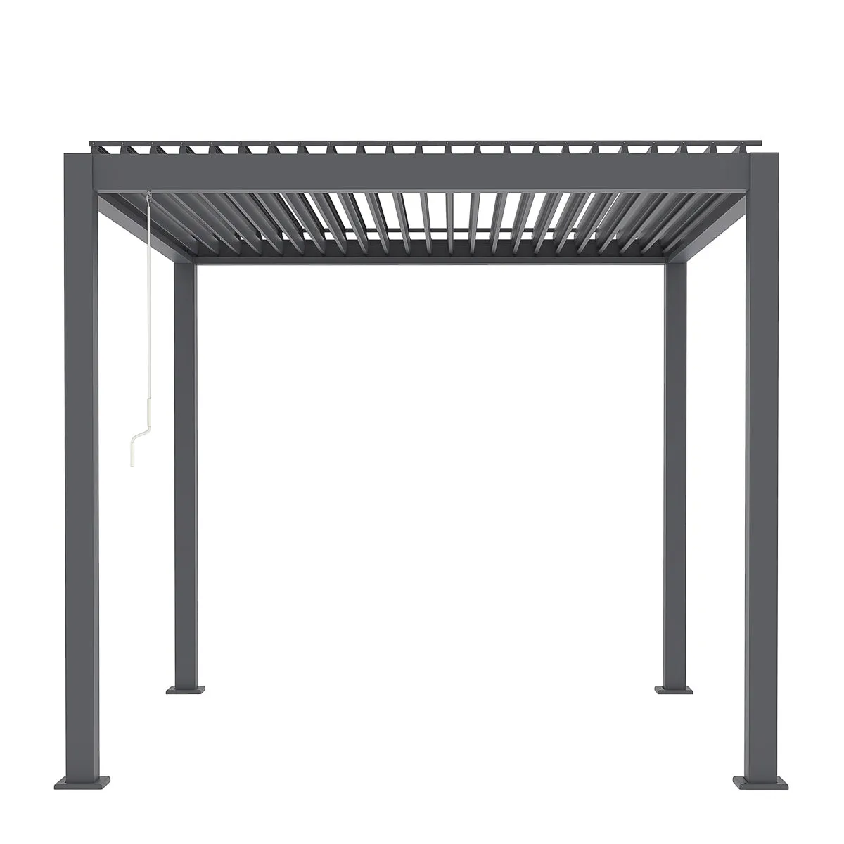 TMG LIVING 10' x 10' Aluminum Louver Roof Slatted Pergola, Manual Adjustable Louver Blades, TMG-LPG10