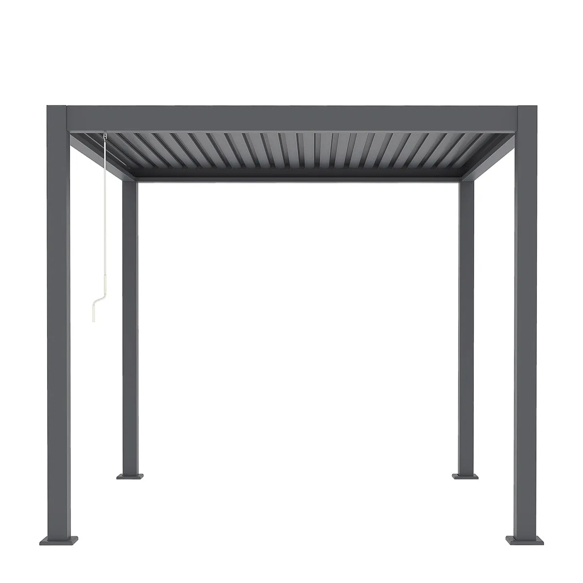 TMG LIVING 10' x 10' Aluminum Louver Roof Slatted Pergola, Manual Adjustable Louver Blades, TMG-LPG10